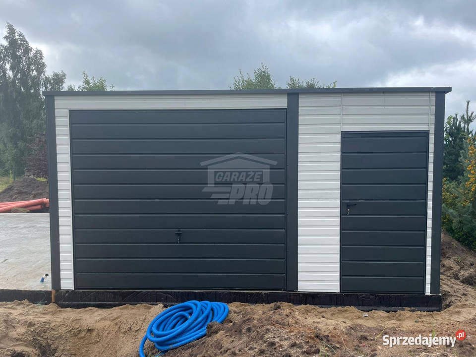 Garaż blaszany 5x6m brama uchylna 2x drzwi dach Kielce