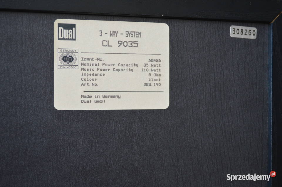 Kolumny DUAL CL 9035 Oryginalne i Zadbane Haczów sprzedam