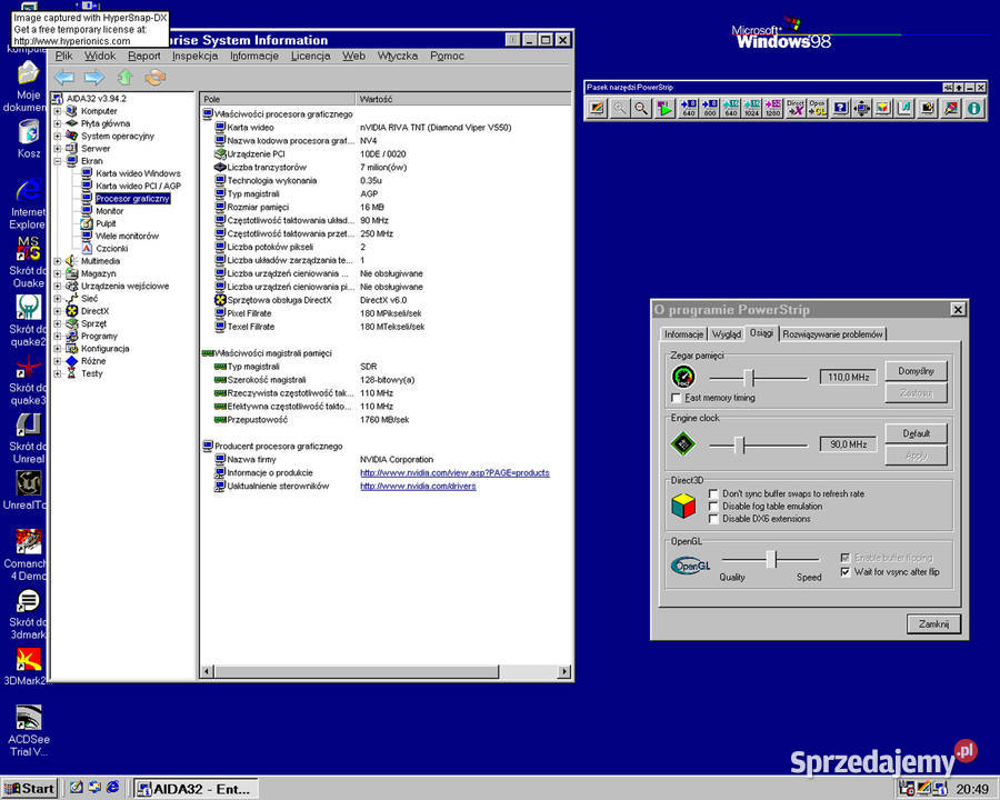 Diamond Viper V550 16MB 128bit SDRAM DSUB AGPx2 pasywne