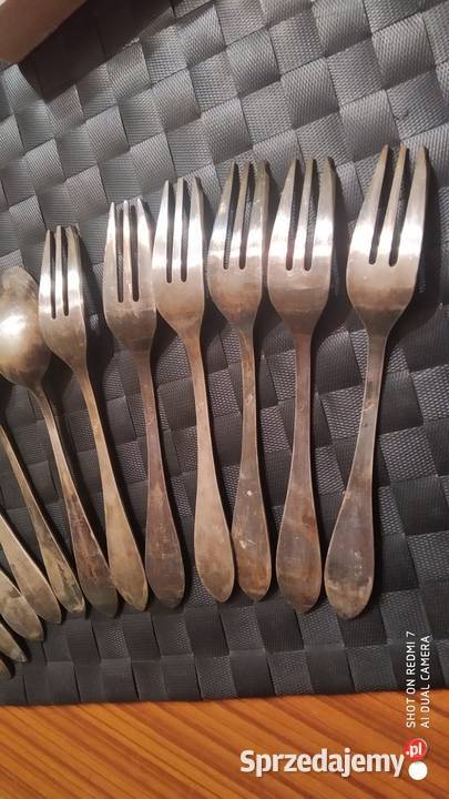Komplet widelcy i łyżek posrebrzanych Tomaszów Mazowiecki sprzedam