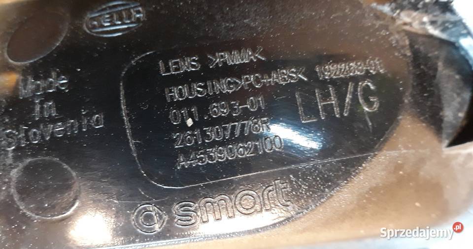 SMART FORTWO HALOGEN LEWY PRZÓD 261307778R Międzychód sprzedam