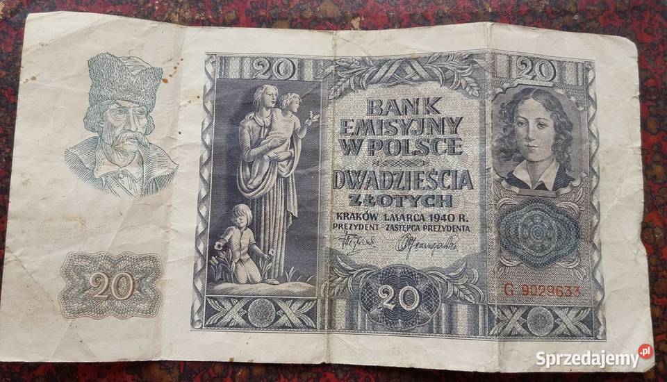 Banknot kolekcjonerski z 1940 r mazowieckie Warszawa