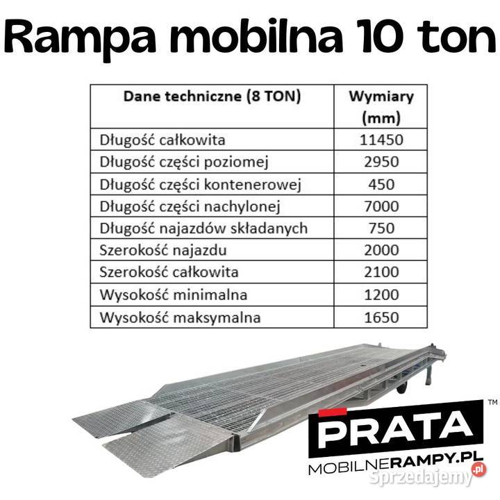NOWOŚĆ Rampa mobilna ocynkowana 10 TON załadunek Kraków