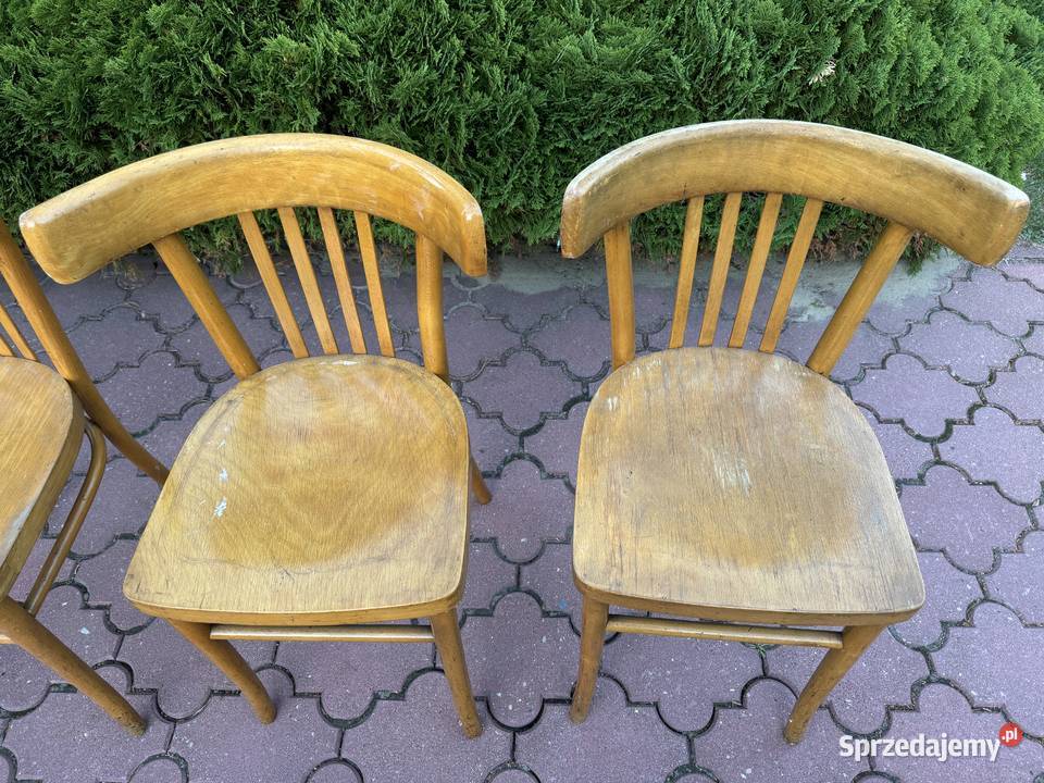 Krzesła gięte 5 vintage PRL art deco krzesło