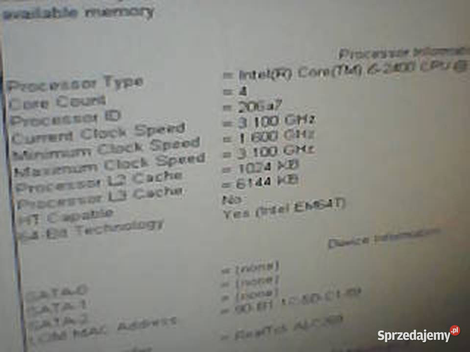 Płyta główna Dell procesor i5 2400 8Gb ram NIE łódzkie Piotrków Trybunalski sprzedam