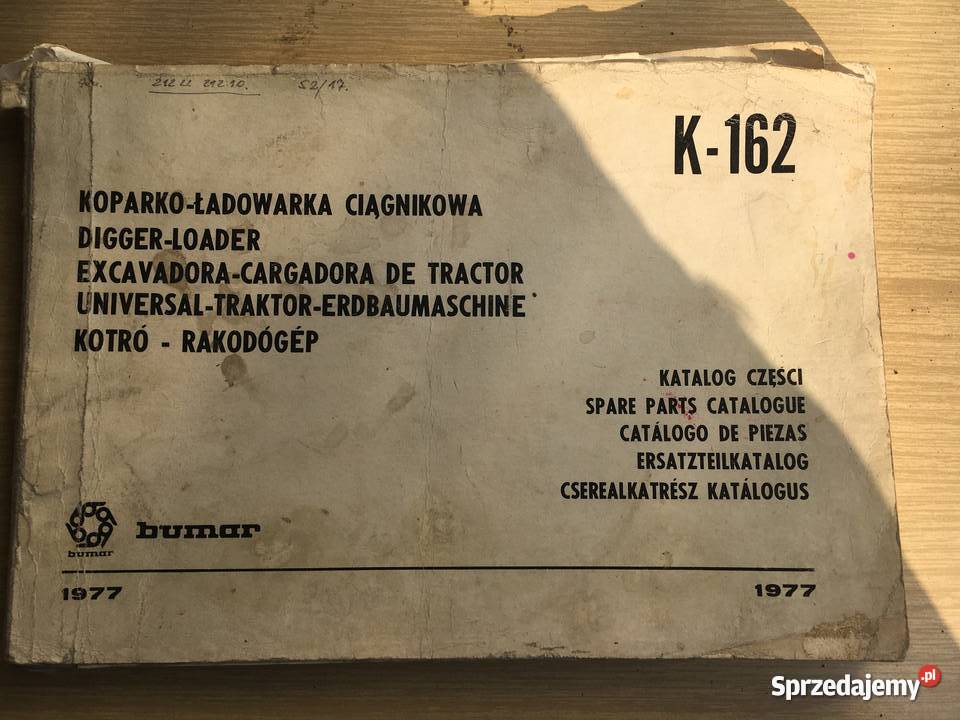 Katalog Części K162 Bumar 1977 Oryginał Unikat Ostrów Wielkopolski