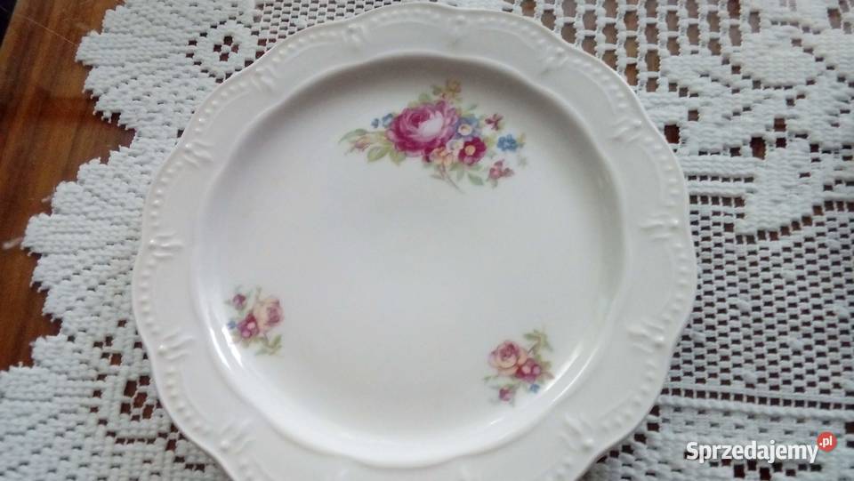 Stara polska porcelana sygnowana talerzyki i Warszawa