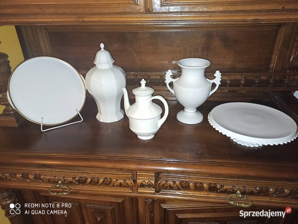 Wazon amfora z gryfami Biała porcelana Gdańsk