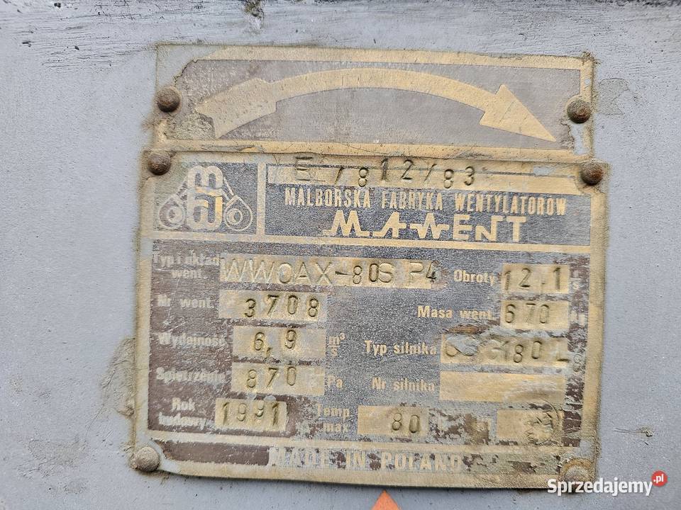 Wentylatory powietrzne Lublin sprzedam