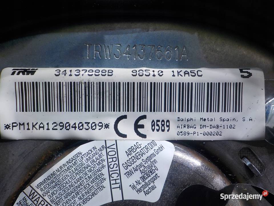 NISSAN JUKE I F15 15 DCI 12r 5D AIRBAG poduszka