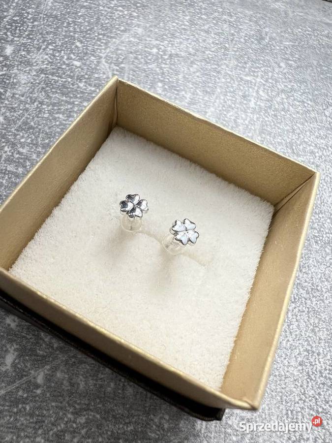 Kolczyki srebrne koniczyny koniczyna podkarpackie Jasło