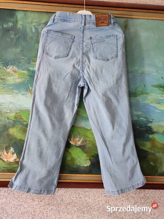 dźinsy denim szerokie proste kuloty wysoki stan sprzedam