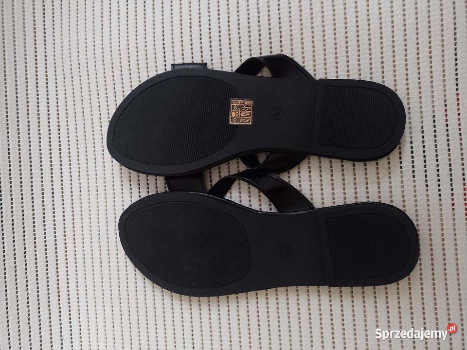 40 Czarne Klapki Skóropodobne z Londynu NOWE Kraków