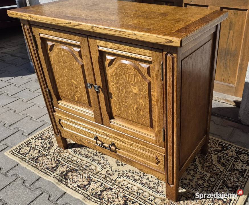 Komoda dębowa z szufladą pod telwizor dąb 44cm Meble Sypniewo