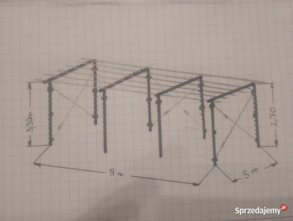 Wiata konstrukcja stalowa garaż magazyn podkarpackie Kamień sprzedam