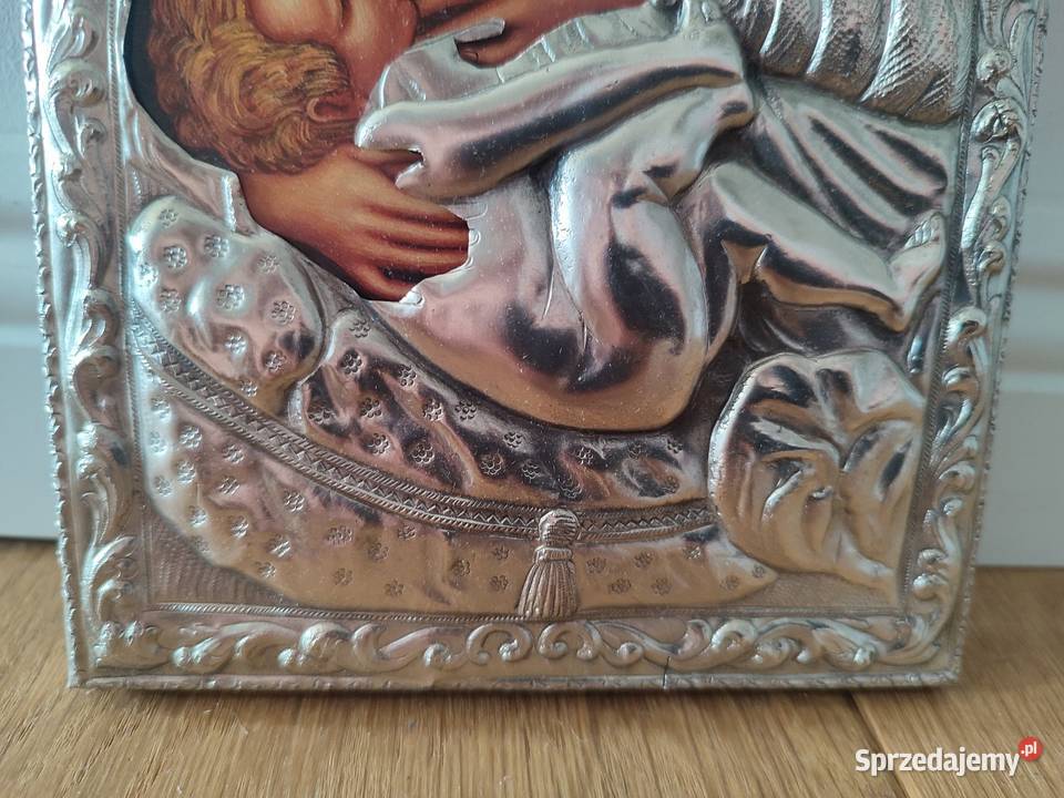 Piękna ikona przedstawiająca Matkę boską Łódź