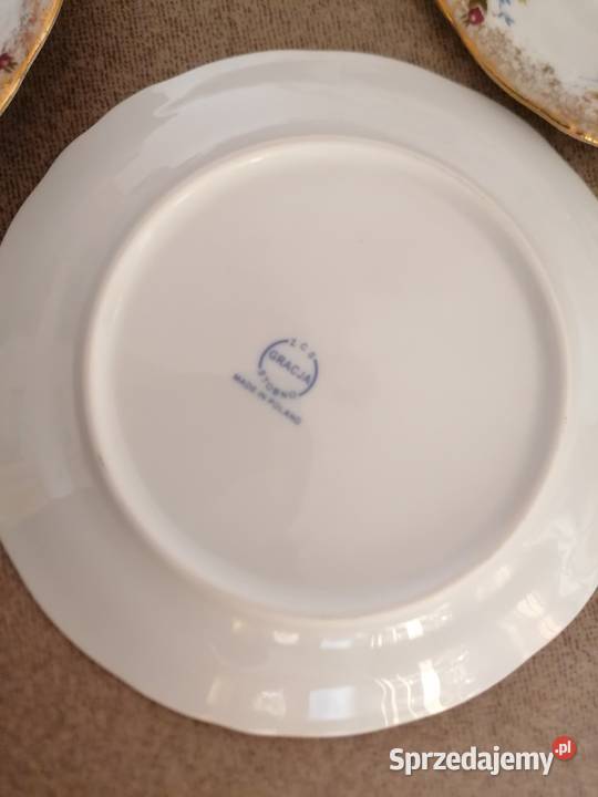 Talerz deserowy GRACJA Złocona Róża 17ZCS STOBNO Łódź