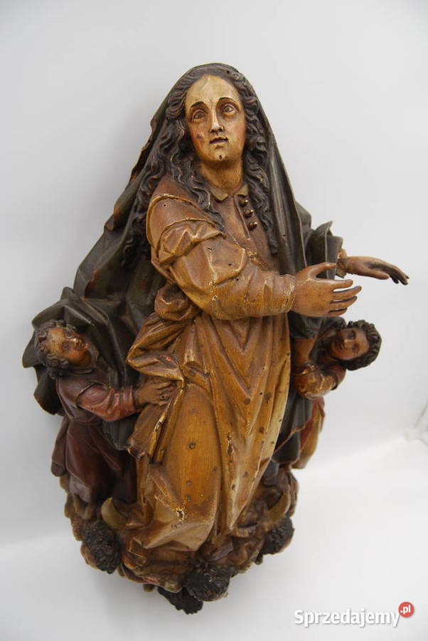 Piękna drewniana rzeźba Maria Immaculata XVIII w Poznań