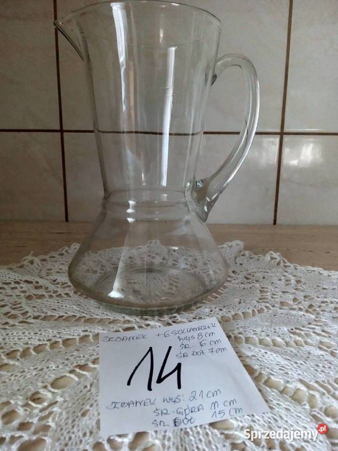 Dzbanek 6 szklaneczek lata 60 kujawsko-pomorskie Nakło nad Notecią