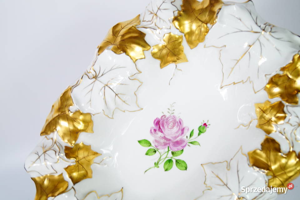 SCHERHOLZ wyjątkowa patera porcelanowa kwiaty Antyki