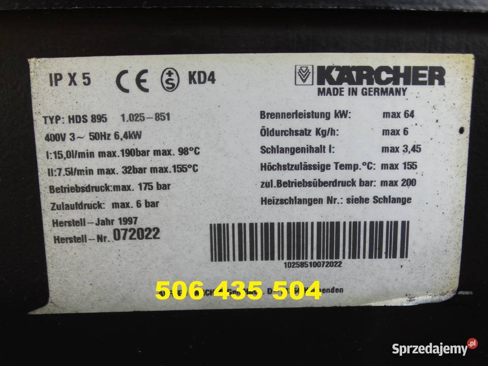 Myjka Ciśnieniowa Karcher HDS 895 stan Narzędzia czyszczące Radom sprzedam