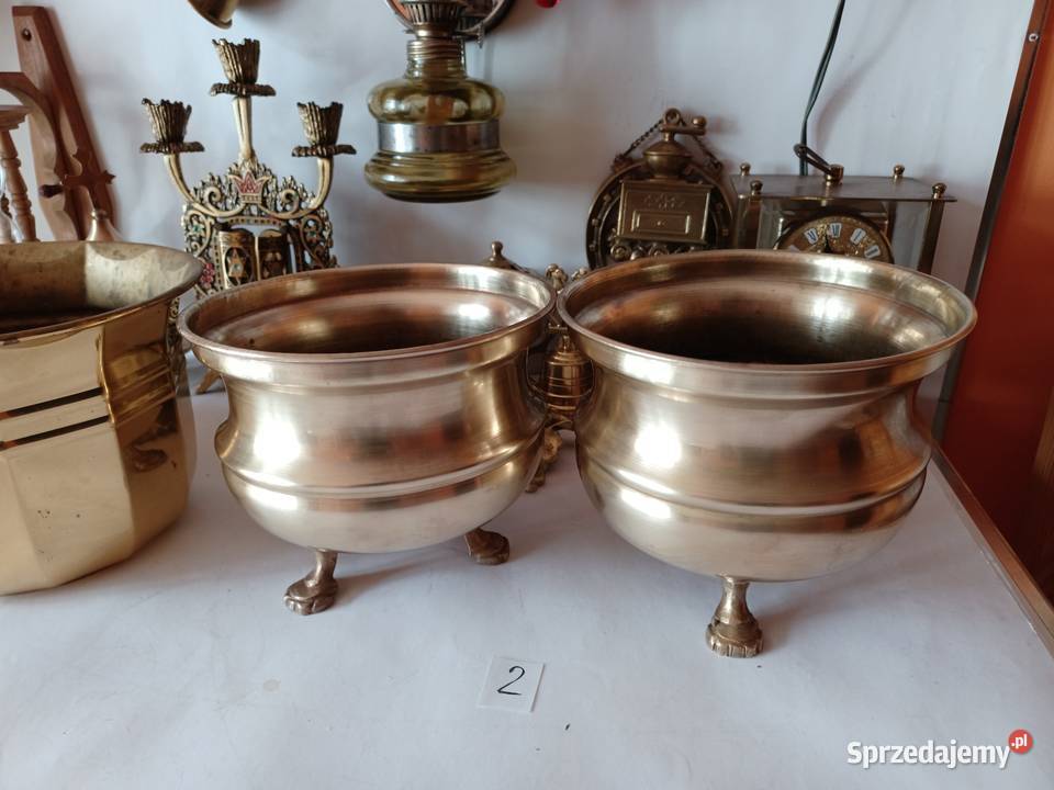 Komplet dwóch mosiężnych pięknych donic Kolekcja