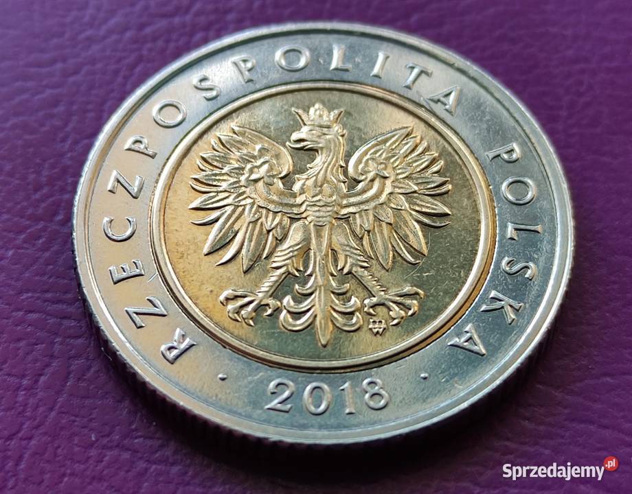 Moneta 5 2018 100lecie odzyskania Niepodległości mazowieckie Pruszków sprzedam