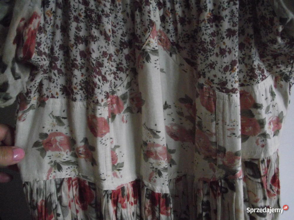 ZWIEWNA SUKIENKA FLORALL Z BAWEŁNY r 40 42 Rozmiar 42(XL) wielkopolskie Piła sprzedam