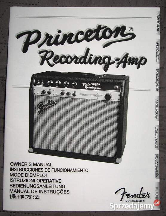 Fender Princeton RecordingAmp Owners Manual Kępice sprzedam