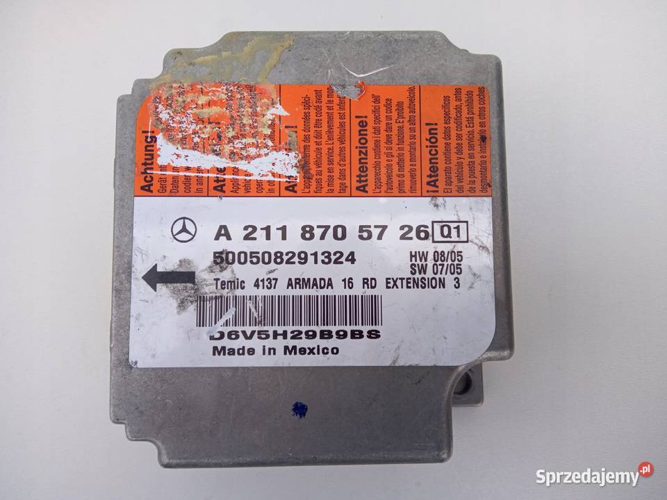 MODUŁ SENSOR PODUSZEK MERCEDES CLS W219 E W211 Nowy Tomyśl