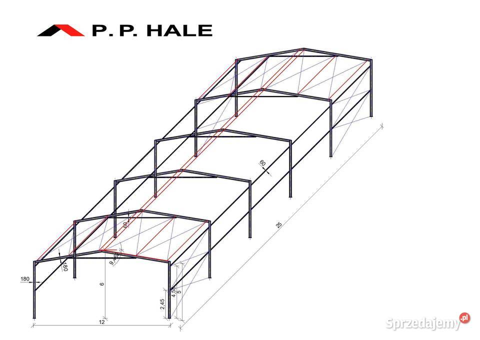 Konstrukcja Stalowa 12x25 m Wiata Hala Magazyn Rawa Mazowiecka