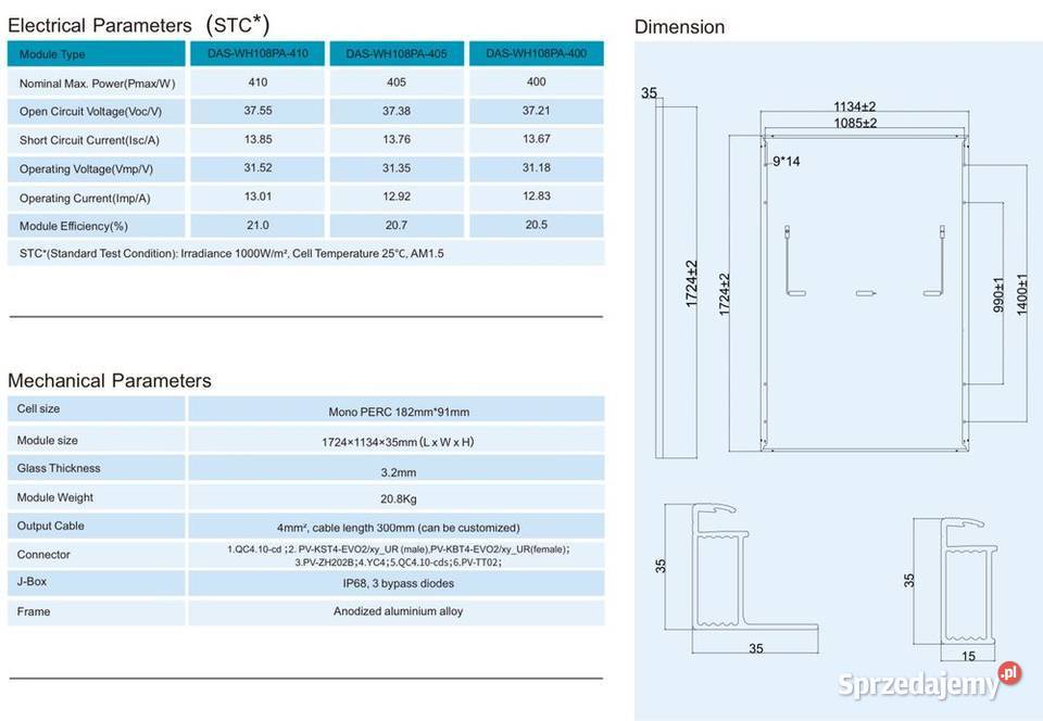 Panel PV DAS SOLAR 410W SILVER HalfCut 209