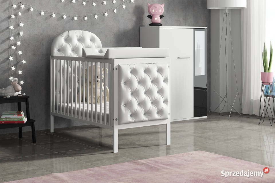 Łóżeczko tapicerowane róż 120x60 Kryształki Meble Katowice