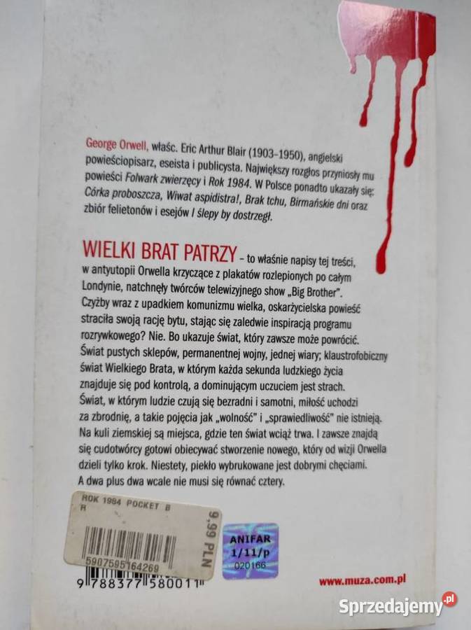 1984 George Orwell świat totalnej inwigilacji miękka Kielce sprzedam