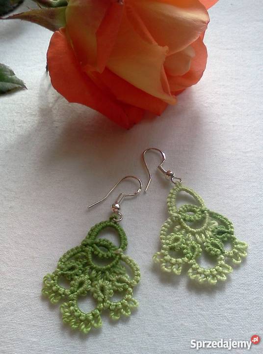 Kolczyki Frywolitkowe Wiśniowa