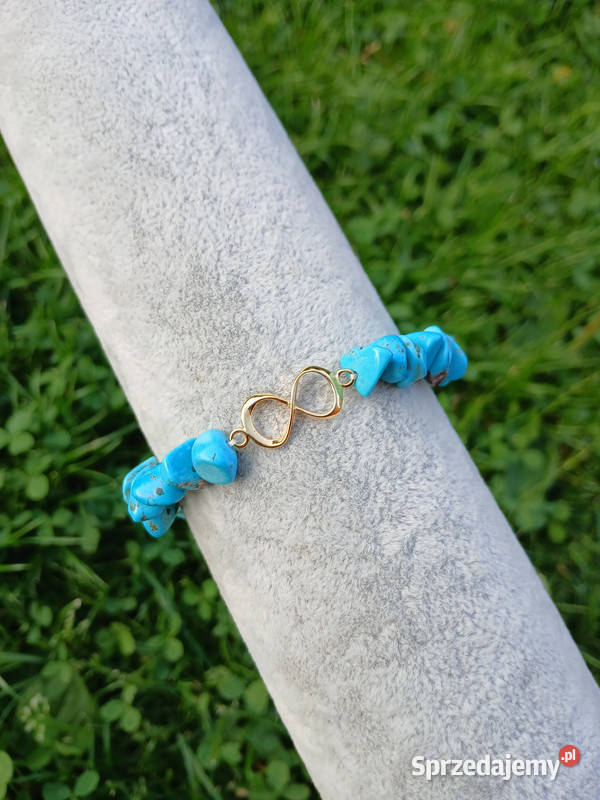 Bransoletka damska z Howlitu bruzdy z symbolem