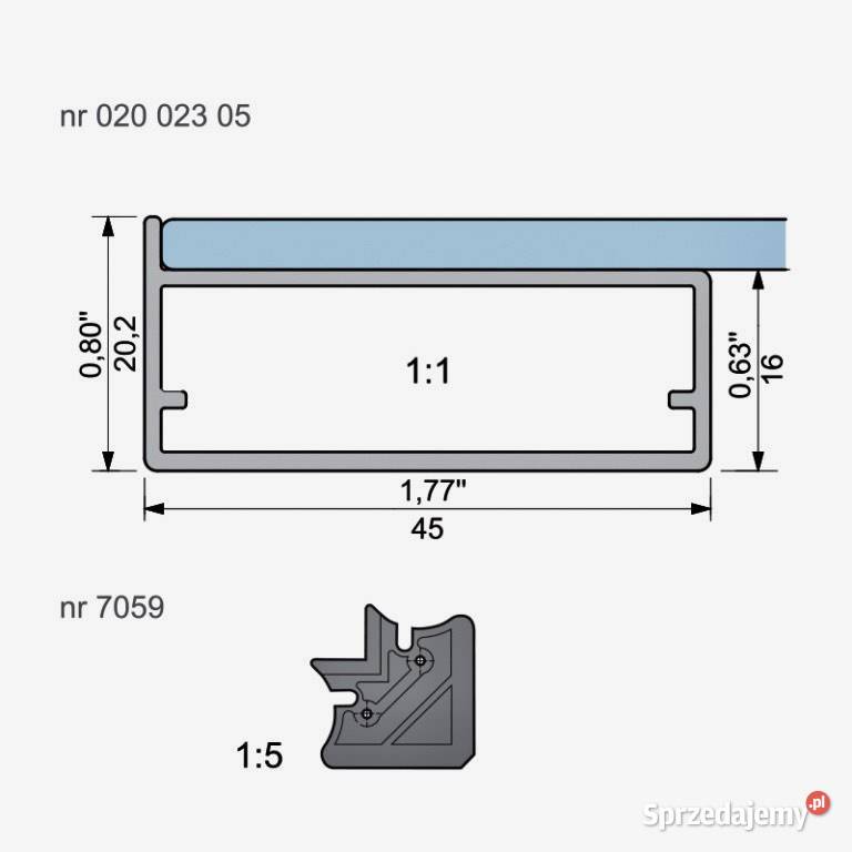 Fronty aluminiowe R5 Fronty do mebli małopolskie