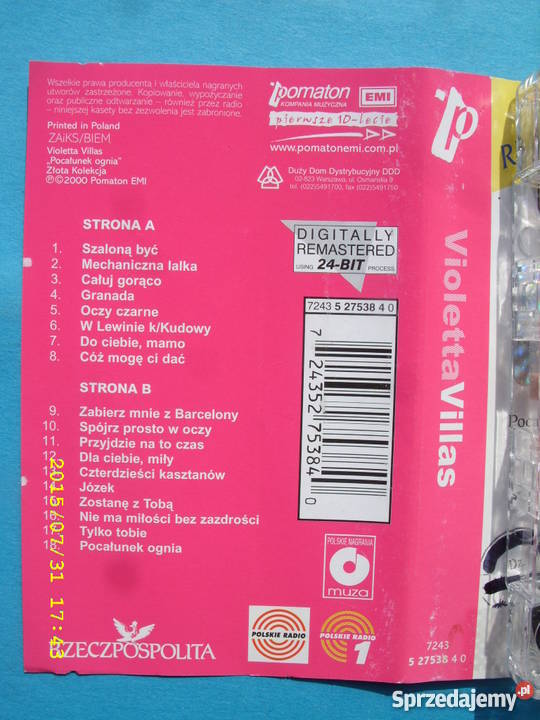 Pop kaseta VIOLETTA VILASPOCALUNEK OGNIA Wołów