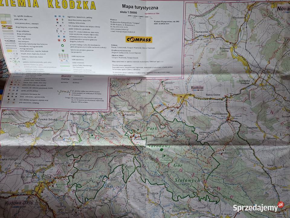 Ziemia Kłodzka Compass 150 000 mapa turystyczna Rok wydania 2002 Mapy i przewodniki Kraków