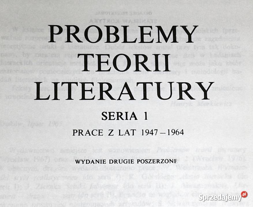 Problemy teorii literatury Tomy 1 Henryk Chełm