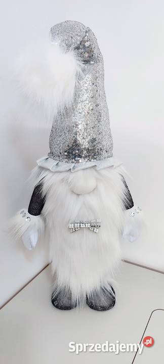 Skrzat świąteczny srebrny szary siwy Glamour Lipnica