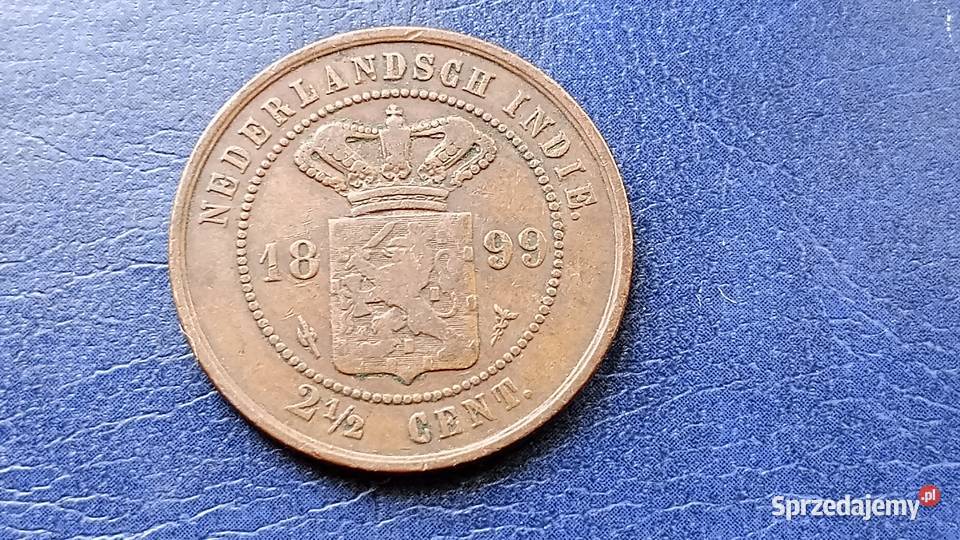 Stare monety 2 12 cent 1899 Holenderskie Indie podkarpackie Lesko