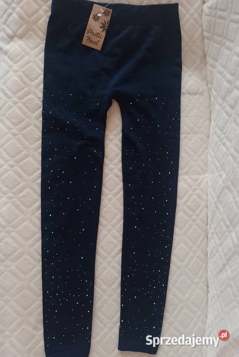 MLGranatoweBogato zdobione legginsy z