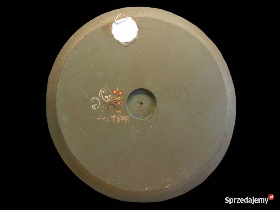 Drewniany stary talerz ręcznie malowany wielkopolskie sprzedam