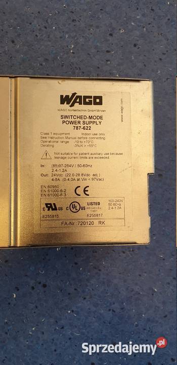 Zasilacz impulsowy WAGO 787622 Pozostałe małopolskie Marszowice