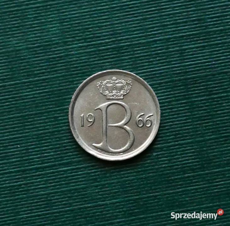 BELGIA 25 centymów 1966r Napis holendersku BELGI Gliwice