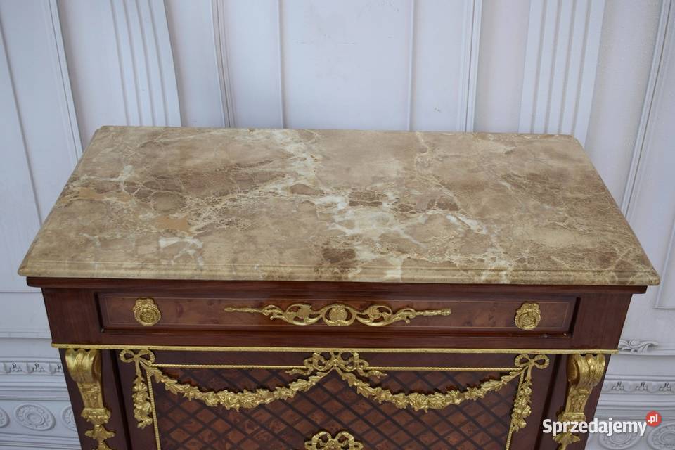 Komoda Ludwik XVI Intarsje Medalion Porcelanowy Kraków sprzedam