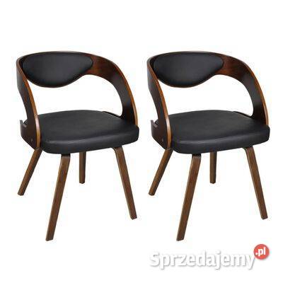 vidaXL Krzesła stołowe 2 brązowe obite sztuczną Warszawa