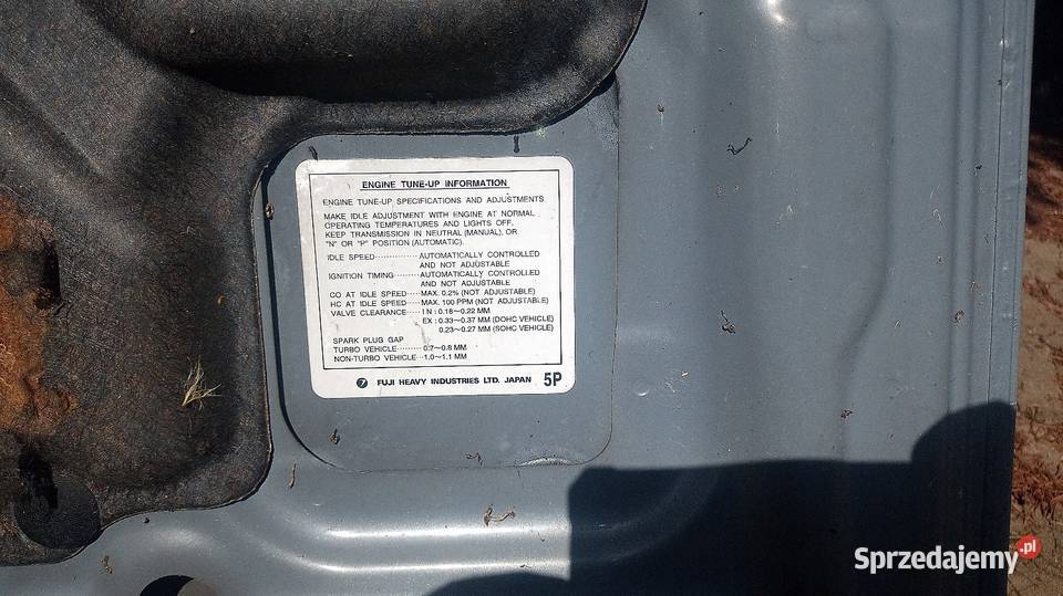 Maska przód aluminiowa do Subaru Impreza Rok produkcji 2006 Tomaszów Mazowiecki