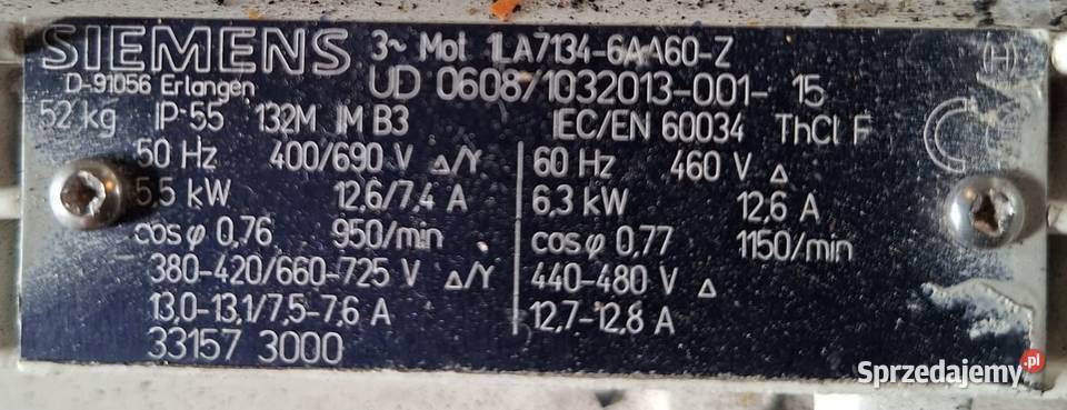 Silnik elektryczny Siemens trójfazowy Szczecin